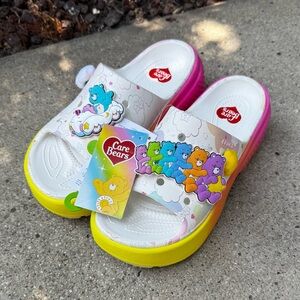 CROCS CARE BEARS x STOMP SLIDE Platform Sandals size 7 / 10 / 11 Women Shoes NWT